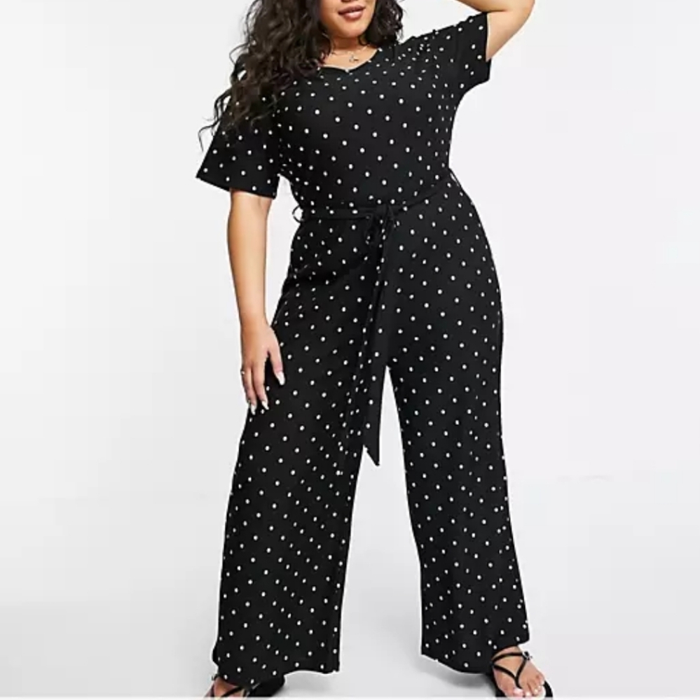 Asos Curve Wednesday's Girl Belted Jumpsuit